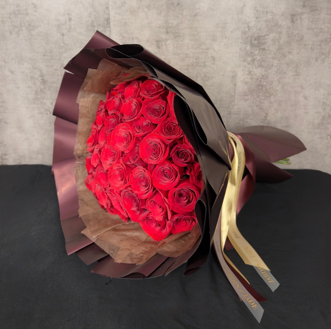 50 Long Stem Roses - Wrapped Bouquet
