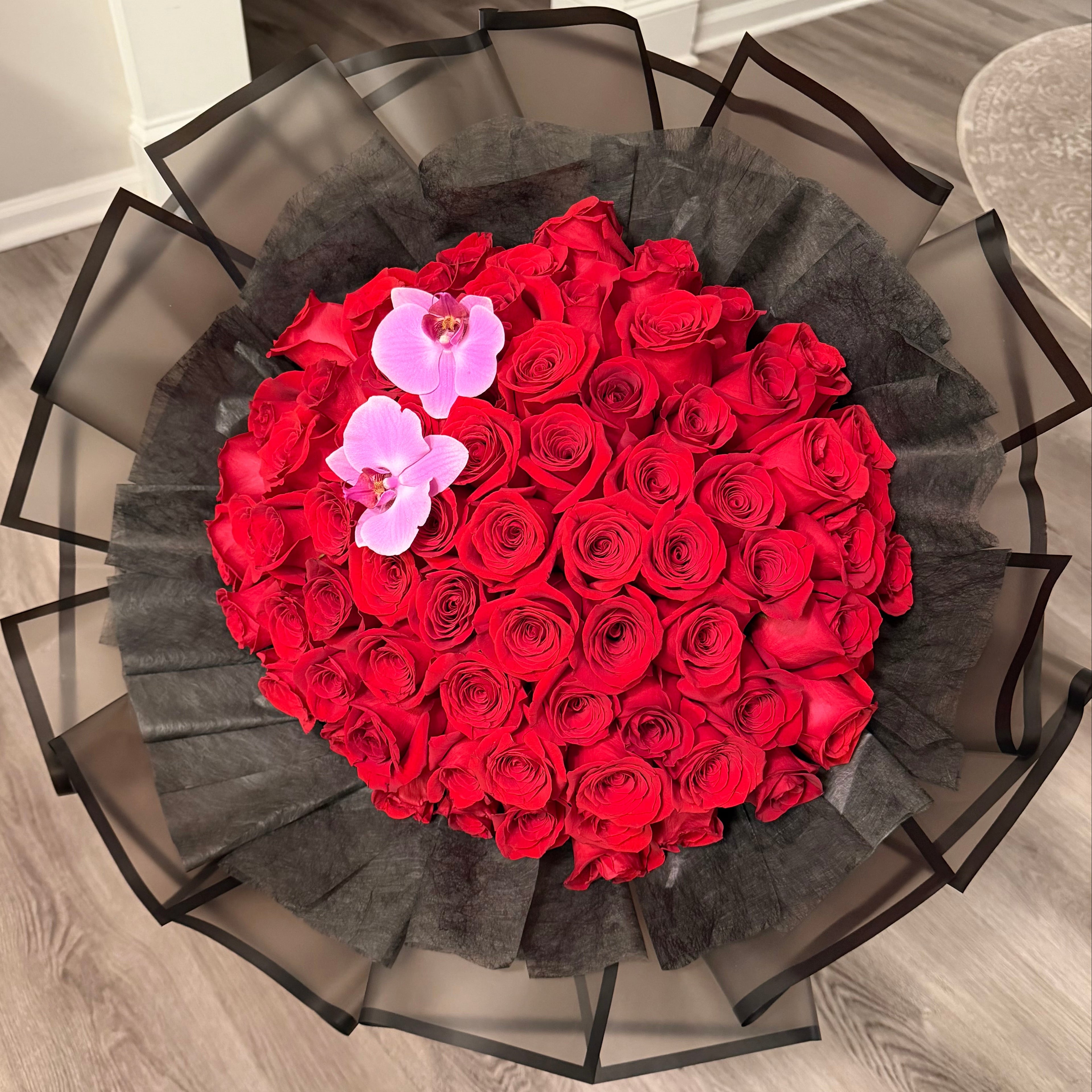 75 Long Stem Roses - Wrapped Bouquet