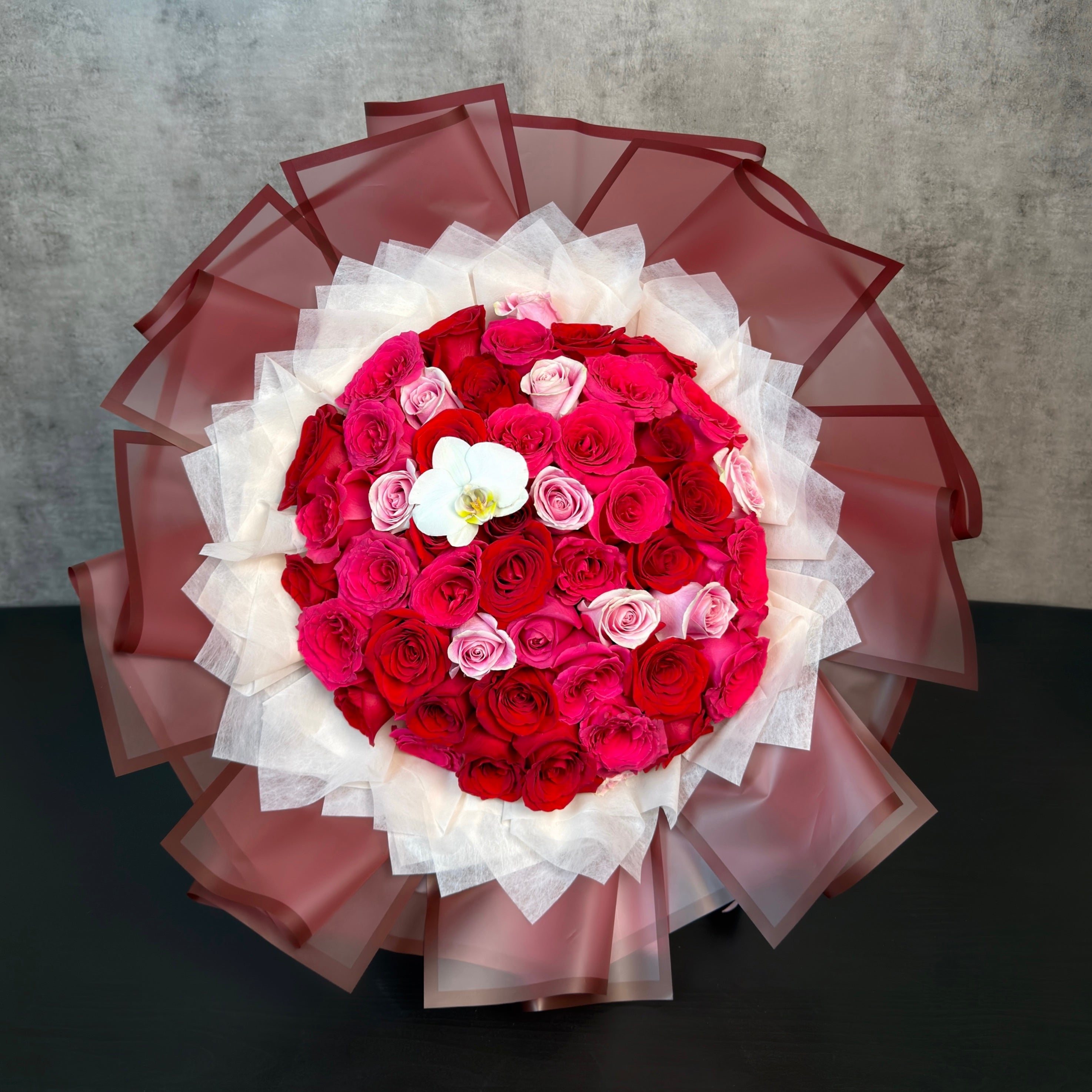 50 Long Stem Roses - Wrapped Bouquet