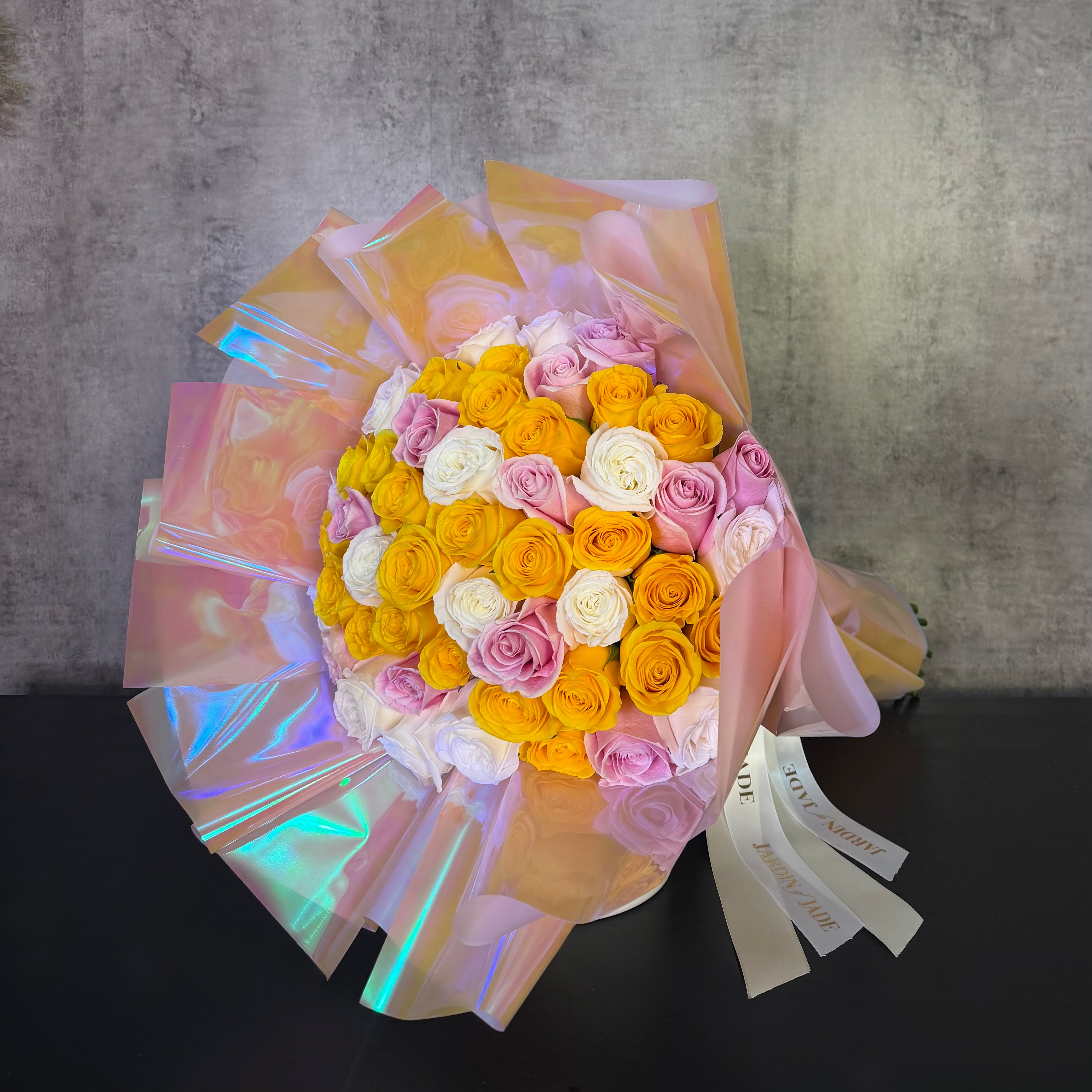 50 Long Stem Roses - Wrapped Bouquet