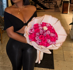 50 Long Stem Roses - Wrapped Bouquet