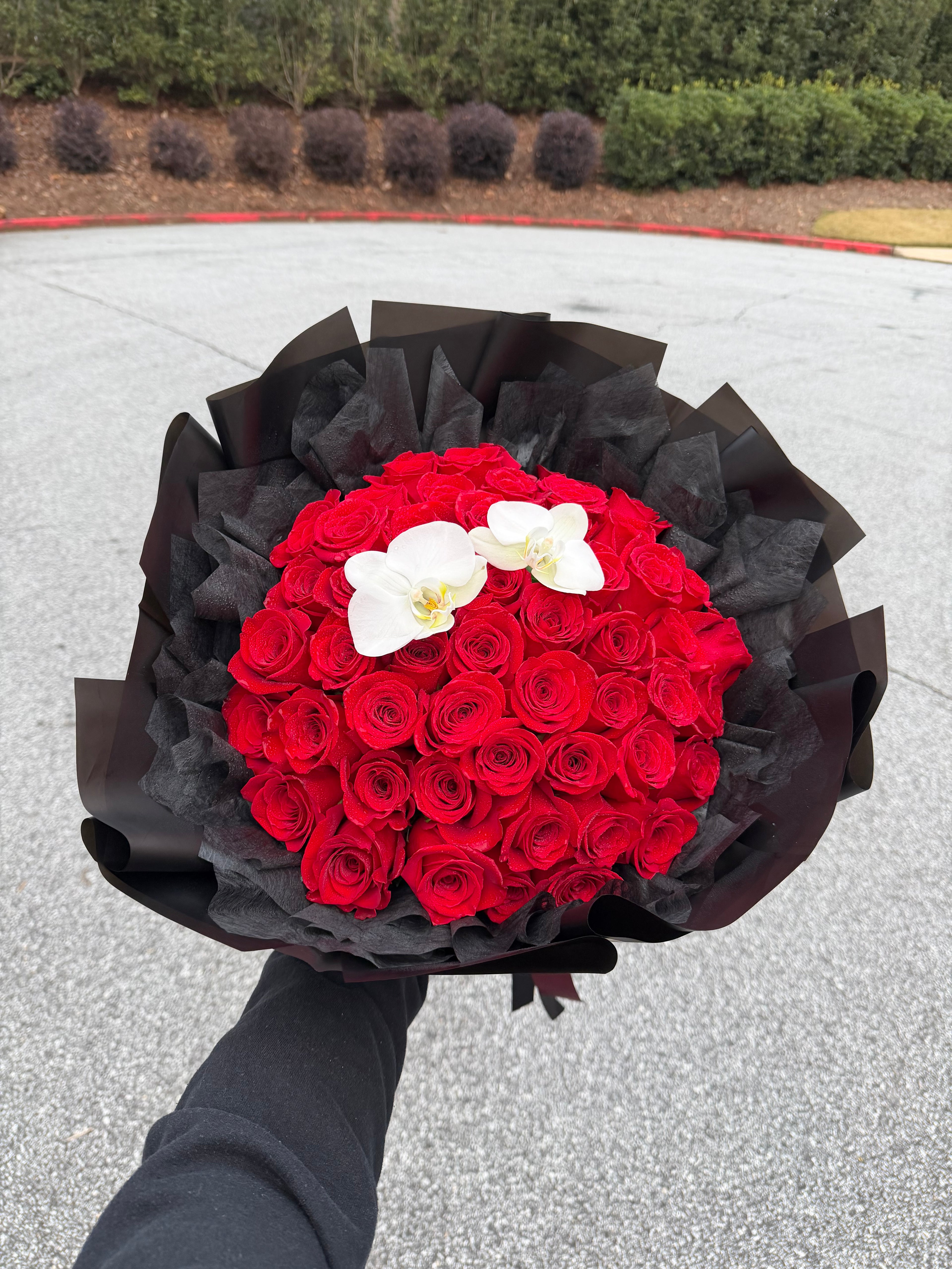 50 Long Stem Roses - Wrapped Bouquet