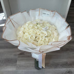 50 Long Stem Roses - Wrapped Bouquet