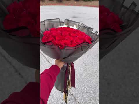 50 Long Stem Roses - Wrapped Bouquet