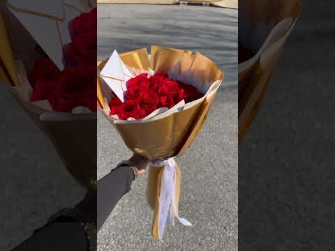 25 Long Stem Roses - Wrapped Bouquet